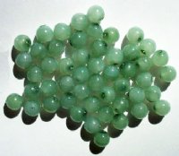 50 8mm Translucent Dyed & Coated Antique Green Round Beads